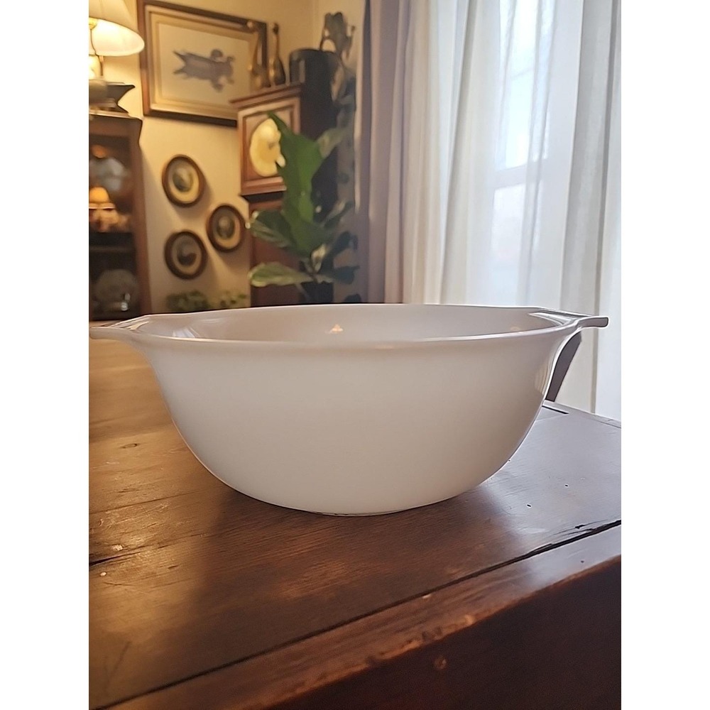 Vintage‎ Glasbake White Mixing Or Serving Bowl